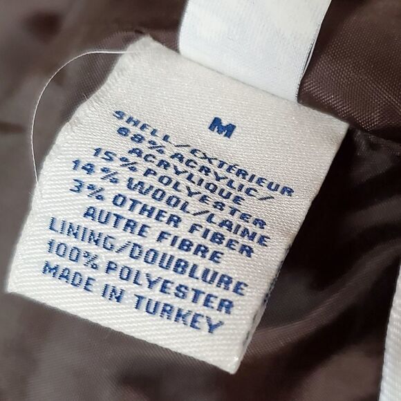 VINTAGE 90s/Y2K Old Navy Brown Tweed Italian Wool Princess Coat Peacoat Jacket - Picture 15 of 15